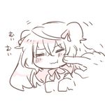  :t =_= annoyed blush bow cheek_poking chibi elsie-san_(oshiruko) long_hair lowres minigirl monochrome original oshiruko_(tsume) poking sketch solo two_side_up wavy_mouth 