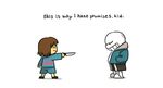  animated_gif bad_end brown_hair closed_eyes english frisk_(undertale) grin hands_in_pockets hood hooded_jacket jacket knife pointing pointing_weapon red_eyes sans shirt shorts simple_background skeleton slippers smile spoilers standing striped striped_shirt undertale unoobang white_background 