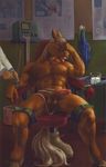  anal artist chair complex container cum duo electroejaculation electrostimulation equine hi_res horse human immobilized in invalid_background invalid_color labratory male male/male mammal muscular probe restrained sitting straps unknown 