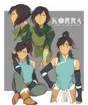  1girl alternate_costume alternate_hairstyle avatar:_the_last_airbender blush dark_skin korra muito multiple_views the_legend_of_korra 