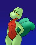  breasts female gecko green_skin iguanasarecool invalid_tag lizard nintendo nipples pok&eacute;mon pussy red_skin reptile scalie small_breasts solo standing treecko video_games yellow_eyes 