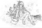  absurdres greyscale highres isis_(p&amp;d) lineart monochrome official_art puzzle_&amp;_dragons solo 