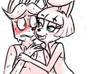  anthro blush bonnie_(fnaf) brother brothers clothing drunk five_nights_at_freddy&#039;s five_nights_at_freddy&#039;s_2 furrification hair implied_incest inkyfrog lagomorph male mammal rabbit sibling sweat tongue toy_bonnie_(fnaf) video_games 