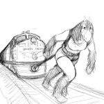  2018 anthro black_and_white clothed clothing draft_horse equine exercise feathering female fetlocks fur hair hairy harness hladilnik horse mammal monochrome pull shirt shorts simple_background sketch solo standing sweat tall tank_top tinker_(hladilnik) tongue tongue_out train vehicle workout 
