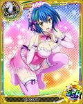  alternate_costume artist_request blue_hair breasts card_(medium) character_name checkered checkered_background chess_piece covered_nipples gradient gradient_background green_hair heart heart_hands high_school_dxd knight_(chess) large_breasts maid_headdress multicolored_hair official_art rainbow_background runes short_hair solo streaked_hair thighhighs trading_card two-tone_hair xenovia_quarta yellow_eyes 
