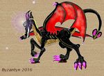  all_fours byzantyn claws dragon hindpaw long_ears nude paws pbfurry red_wings smile tailspade wings 
