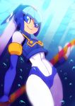  blue_eyes helmet koi_drake leviathan_(rockman) polearm rockman rockman_zero solo spear weapon 