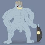  anthro balls clothing grey_background hi_res humanoid humanoid_penis looking_at_viewer machamp male multi_arm multi_limb muscular nintendo nude penis pok&eacute;mon posexe presenting red_eyes reptile scalie simple_background smile solo spreading standing uncut underwear video_games 