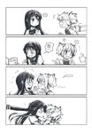  !! 2girls 4koma :d ? @_@ akemi_homura akuma_homura blush book bow bowtie clenched_hand closed_mouth comic dual_persona elbow_gloves eye_contact flustered flying_sweatdrops gloves greyscale hairband hand_on_another's_head head_steam headband kaname_madoka kiss long_hair looking_at_another mahou_shoujo_madoka_magica mahou_shoujo_madoka_magica_movie monochrome motion_lines multiple_girls nervous open_book open_mouth out_of_frame pointing pointing_at_self profile pushing silent_comic silverxp smile source_request spoken_exclamation_mark spoken_question_mark surprise_kiss surprised sweat thumbs_up translated twintails yuri 