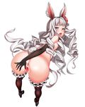  :d animal_ears anus ass bent_over black_gloves black_legwear bunny_ears bunny_tail drill_hair elbow_gloves elin_(tera) flat_chest flower frilled_legwear gloves hair_flower hair_ornament highres long_hair looking_at_viewer looking_back lucknight nipples nude open_mouth purple_eyes pussy silver_hair smile solo spread_pussy tail tera_online thighhighs tongue tongue_out uncensored very_long_hair 