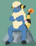  anthro areola big_breasts blue_eyes breasts caprine erect_nipples female fur grey_eyes hi_res looking_at_viewer mammal mareep nintendo nipples nude pok&eacute;mon posexe presenting pussy sheep simple_background sitting smile solo spread_legs spreading video_games white_fur wool 