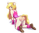  2016 animaniacs anthro ass_up bee_sting blonde_hair breasts butt clothed clothing female fur hair mammal minerva_mink mink mustelid sarisari 
