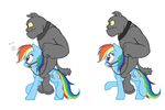  angry bridle canine collar diamond_dog_(mlp) dog equine feral friendship_is_magic lemonscent mammal my_little_pony pegasus rainbow_dash_(mlp) riding wings 