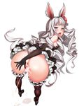  animal_ears ass ass_grab bent_over cum cum_in_pussy cumdrip elbow_gloves elin_(tera) from_behind high_heels looking_at_viewer looking_back lucknight naughty_face purple_eyes silver_hair tera_online thighhighs uncensored 