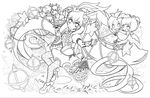  alraune_(p&amp;d) greyscale highres lineart long_hair monochrome official_art puzzle_&amp;_dragons very_long_hair 