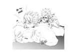  2boys anal anilingus ass bed brothers dramatical_murder family glasses happy_sex licking male_focus monochrome multiple_boys muscle naughty_face nude pillow rimming siblings translated yaoi 