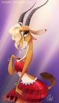  antelope bracelet clothed clothing disney female gazelle gazelle_(zootopia) horn jewelry mammal smile solo vivziepop vivzmind zootopia 