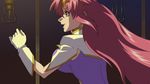  1girl animated animated_gif bouncing_breasts breasts gloves gundam gundam_seed gundam_seed_destiny hair_ornament long_hair meer_campbell open_mouth pink_hair running solo star star_hair_ornament 