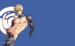  all_male blonde_hair blue funpjinju genos male navel nipples nude onepunch_man robot signed yellow_eyes 