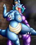  2016 areola balls breasts claws clitoris duo female horn male male/female nidoking nidoqueen nintendo nipples open_mouth penetration penis pok&eacute;mon purple_eyes pussy quin-nsfw sex standing tongue tongue_out vaginal vaginal_penetration video_games 