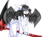  black_hair blue_eyes dragon furry ruishin wings 