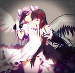  akemi_homura akuma_homura argyle argyle_legwear bare_shoulders black_dress black_gloves black_hair black_wings bow choker dress elbow_gloves feathered_wings gloves hair_bow hair_ribbon hakusai_(tiahszld) hand_on_another's_head hand_on_another's_leg kaname_madoka long_hair magical_girl mahou_shoujo_madoka_magica mahou_shoujo_madoka_magica_movie md5_mismatch multiple_girls pink_hair pink_legwear purple_eyes ribbon soul_gem spoilers two_side_up ultimate_madoka white_dress white_gloves wings yellow_eyes yuri 