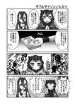  comic greyscale highres horns isolated_island_oni kantai_collection lolita_fashion monochrome selene_kaguya shinkaisei-kan translation_request 