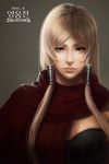  blonde_hair brown_eyes cape edward_montenegro lips long_hair looking_at_viewer mabinogi mabinogi_heroes realistic simple_background solo 