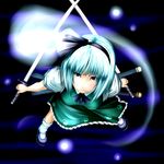  aoinagi bad_id bad_pixiv_id highres hitodama konpaku_youmu konpaku_youmu_(ghost) solo sword touhou weapon white_hair 