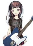  absurdres bad_id bad_pixiv_id brown_eyes brown_hair child copyright_request electric_guitar guitar highres instrument long_hair skirt solo taguchi_shouichi telecaster 