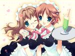  chikotam cuffs hazuki_mao hazuki_rio maid megane oniichan_daaisuki! waitress wallpaper 