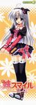  hinamatsuri_touko imouto_smile lolita_fashion stick_poster thigh-highs tsukino_koyomi 