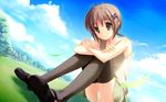  amatsume_akira pantsu thigh-highs toranosuke wallpaper yosuganosora 