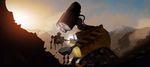  broken cable claws damaged dirty dust junkyard mecha no_humans official_art pixar production_art promotional_art realistic robot science_fiction sunset toy treadmill wall-e wall-e_(character) 