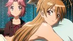  2girls highschool_of_the_dead maresato_alice miyamoto_rei multiple_girls nude on_stomach 