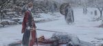  armor blood bloodborne shion_(mirudakemann) snow sword weapon winter 