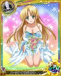  artist_request asia_argento bishop_(chess) blonde_hair bouquet bride card_(medium) character_name chess_piece flower green_eyes high_school_dxd jewelry long_hair necklace official_art solo torn_clothes trading_card underwear very_long_hair 