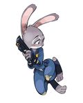  blush clothing digital_media_(artwork) disney eyelashes female fur grey_fur judy_hopps lagomorph long_ears mammal police_uniform purple_eyes rabbit solo uniform zootopia ル一キ一ドリフト 