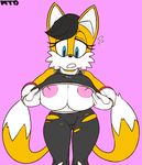  2016 anthro areola big_breasts breasts canine crossgender female fox huge_breasts inverted_nipples mammal marthedog miles_(anti-tails) miles_prower nipples solo sonic_(series) 