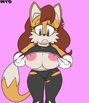  2016 anthro areola big_breasts breasts canine female fox huge_breasts inverted_nipples mammal marthedog mature_female nipples rosemary_prower solo sonic_(series) 