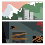  2016 brick city comic digital_media_(artwork) e-01_(artist) eye_cancer hi_res invalid_background mountain not_furry page simple sky snow tagme trash_can wood 