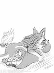  2016 black_nose blue_eyes campfire canine cuddling cute duo feral fire_emblem hi_res hug human link link_(wolf_form) male mammal marth monochrome nintendo outside romantic_couple sleeping the_legend_of_zelda traditional_media_(artwork) video_games winick-lim wolf 
