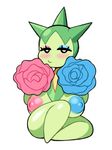  big_breasts blush breasts drakthug eyelashes female flower huge_breasts nintendo nipples nude plant pok&eacute;mon pok&eacute;morph roselia short_stack smile solo video_games 