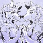  arctic_wolf canine duo food fur hair male male/male mammal ookami pasta phorque romantic_couple sethmiou smile tongue wolf 