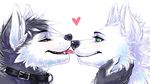  &lt;3 2014 anthro arctic_wolf canine collar duo fur iceblizzard licking male male/male mammal ookami romantic_couple sethmiou tongue tongue_out wolf 