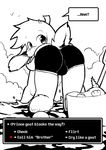  absurd_res all_fours anthro asriel_dreemurr beach black_and_white bulge butt caprine clothing cub english_text goat gui hi_res looking_at_viewer looking_back male mammal monochrome partially_submerged perineum seaside solo speedo swimsuit text tight_clothing undertale video_games whiteleo young 