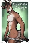  2015 abs antlers biceps brown_fur brown_hair butt cervine clothing deer fur green_eyes hair horn jockstrap looking_at_viewer male mammal muscular muscular_male pecs penis presenting presenting_hindquarters sigma_x smile standing triceps underwear undressing vein white_fur 