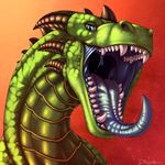  abstract_background ambiguous_gender blue_eyes danza dragon headshot_portrait hi_res horn icon long_tongue looking_at_viewer open_mouth portrait scalie sharp_teeth solo teeth tongue tongue_out 