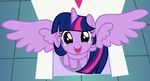  2016 badumsquish chair cute equine female feral friendship_is_magic hair happy hi_res horn looking_at_viewer looking_up mammal my_little_pony open_mouth purple_eyes sitting smile solo spread_wings throne twilight_sparkle_(mlp) winged_unicorn wings 