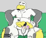  anthro avian ayden_(brogulls) bailey_(brogulls) bird brothers eyes_closed father father_and_son group group_sex incest joejim33 male male/male oral parent penis seagull sex sibling son threesome wilson_(brogulls) 